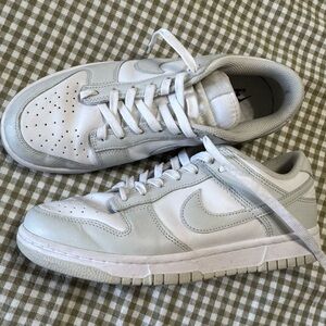 Nike dunk low white/ light smoke grey size 8.5 women's